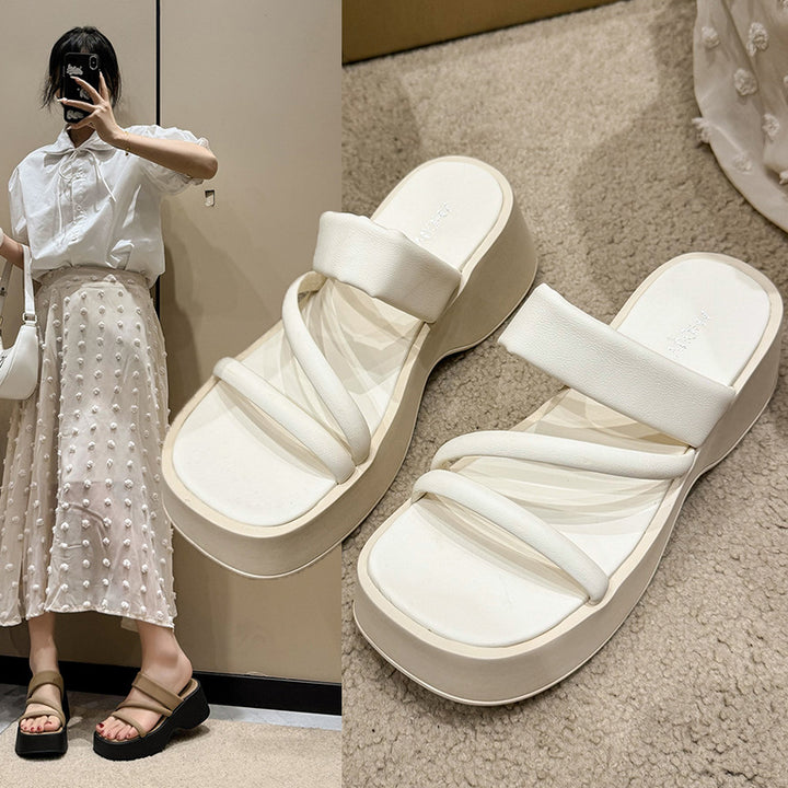 Dame Plateau-sandaler med brede remme og ergonomisk fodseng Stilla