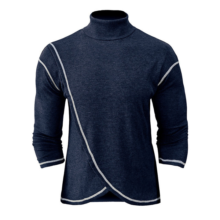 Herrer Ståkrave Pullover med kontrasterende kanter Stilla