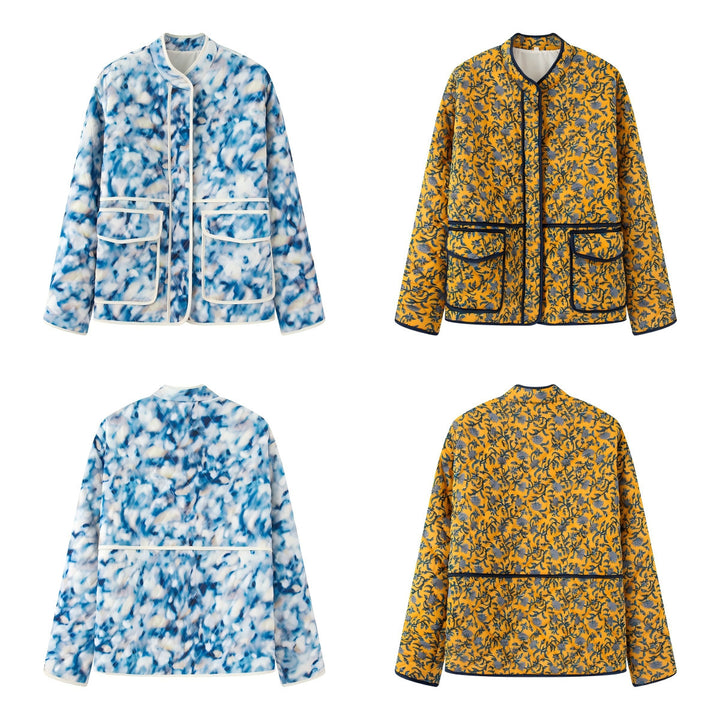 Damer Floral Print Steppjakke Stilla