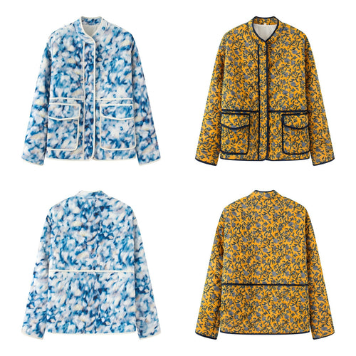 Damer Floral Print Steppjakke Stilla