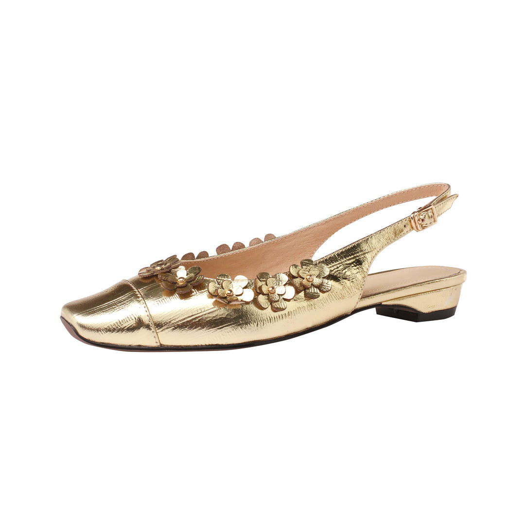 Dame Floral Pyntet Slingback Ballerinaer Stilla