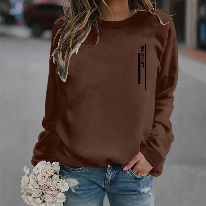 Kvinders sweatshirt med moderne bytryk Stilla