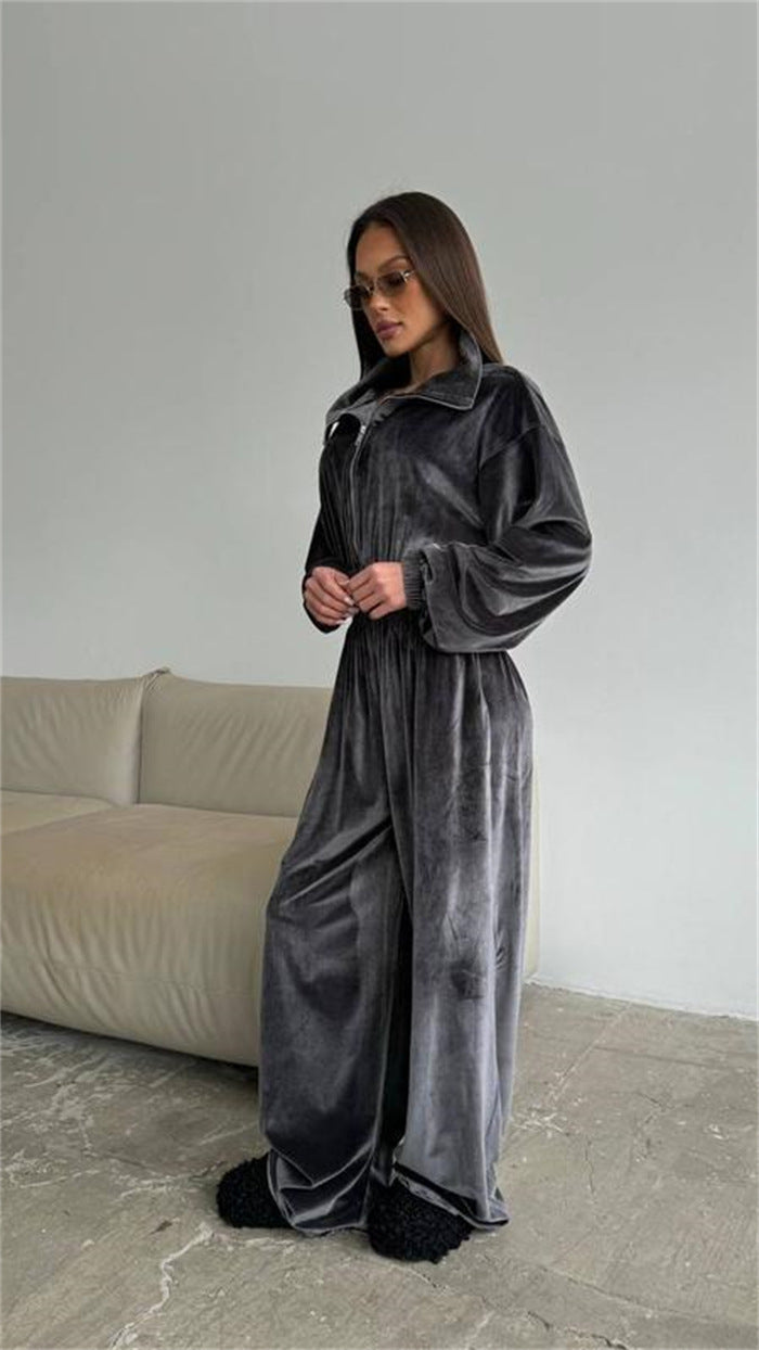 Dame luksuriøs fleece jumpsuit Stilla