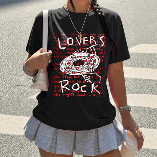 Dame Grafik T-shirt med kreativ tekst og afslappet pasform Skovae