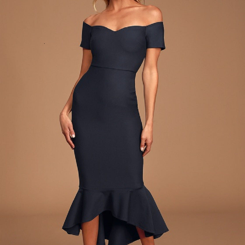 Damer Figurtilpasset Off-Shoulder Kjole med voluminøst Slør Stilla