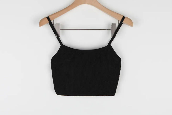 Kvinde Tekstureret Cropped Top med justerbare stropper Stilla