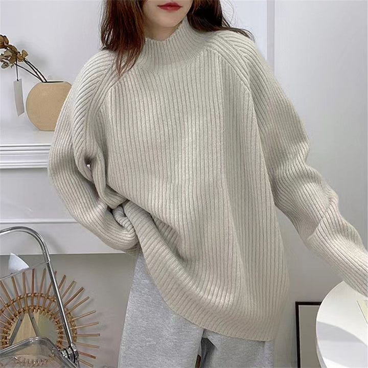 Femme Højkrave Ribstrik Pullover Stilla