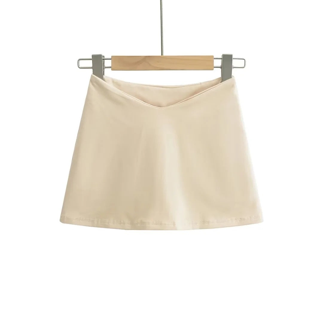 Dame A-linje mini skirt lavet af let og åndbart stof med elastisk talje Stilla