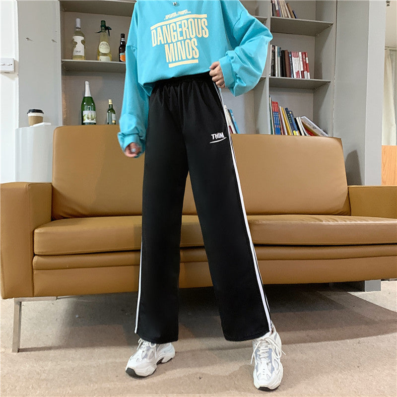 Kvindernes sporty casual bukser med moderne striber Stilla