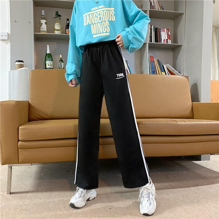 Kvindernes sporty casual bukser med moderne striber Stilla