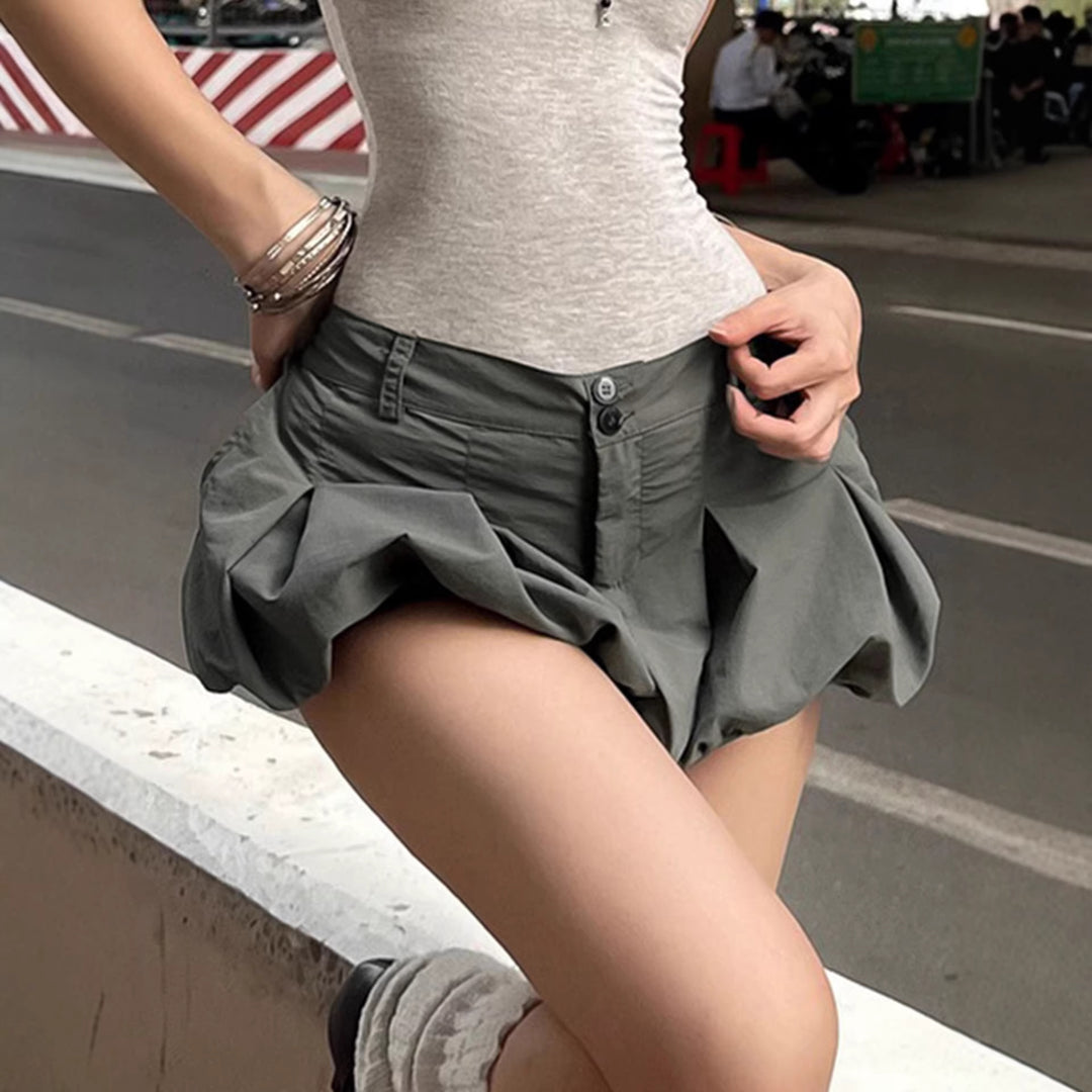 Dame Mode Falten-Shorts med temperamentfuld snit Skovae