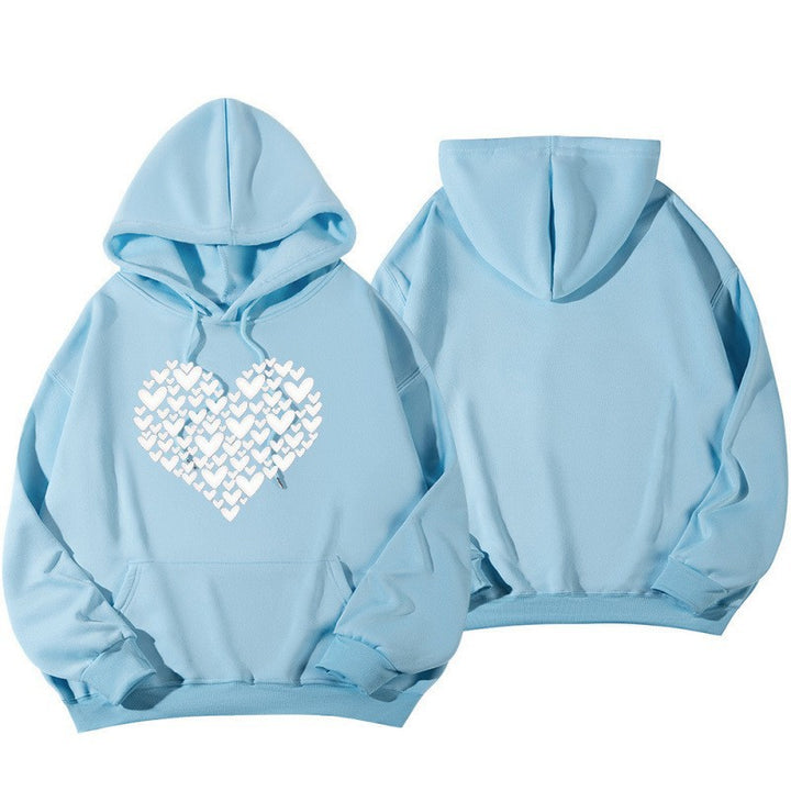 Kvinders hætte Sweatshirt med stort hjerte design Skovae