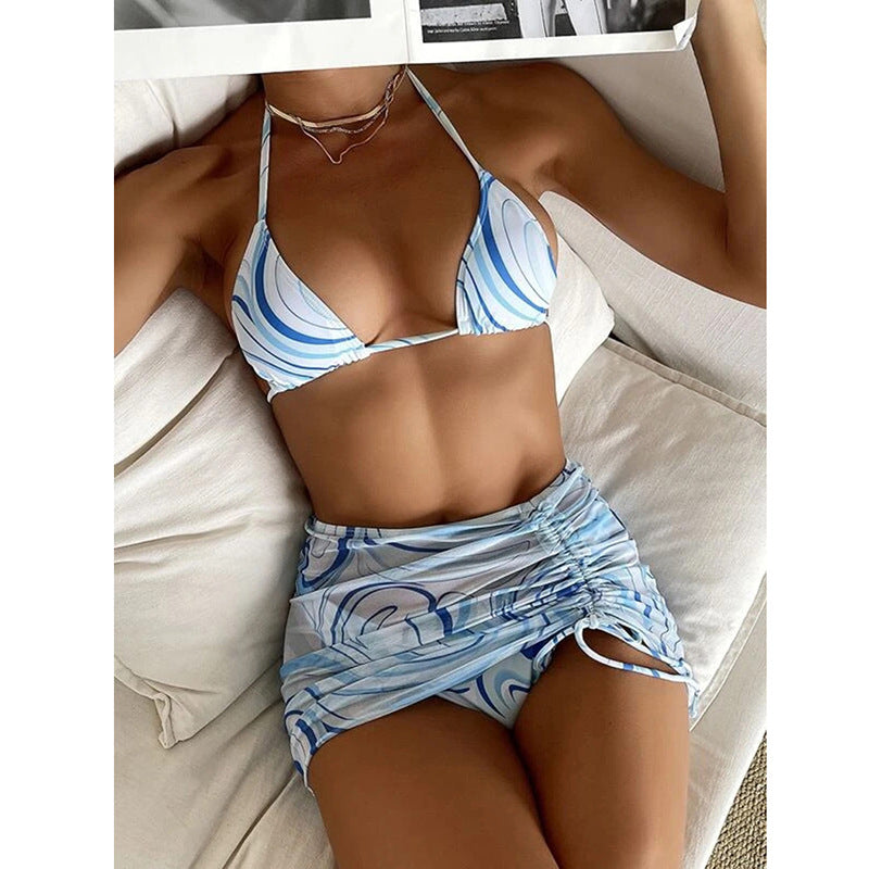 Dame bikini-sæt med raffineret ringdetalje og elegant nederdel-bukser Stilla