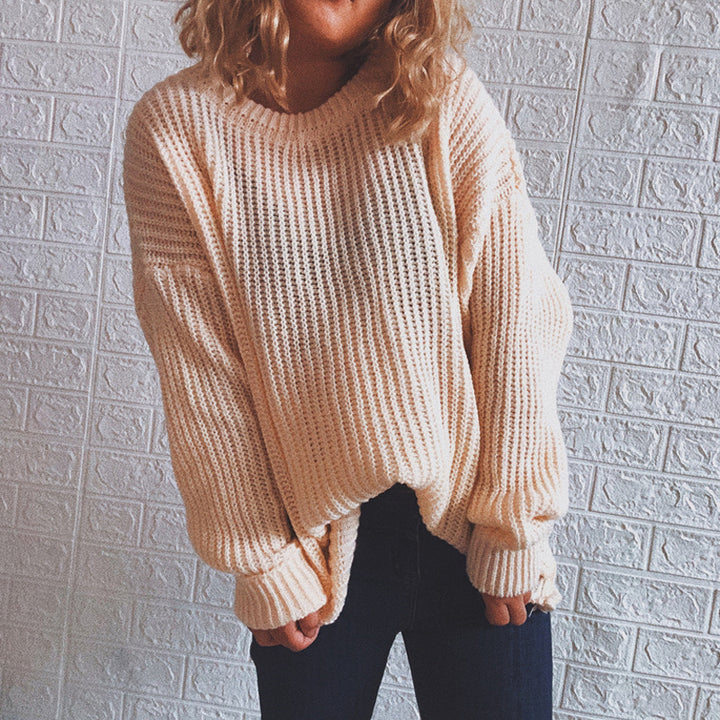 Kvinder chunky strikket sweater med oversize pasform og afslappede ærmer Stilla
