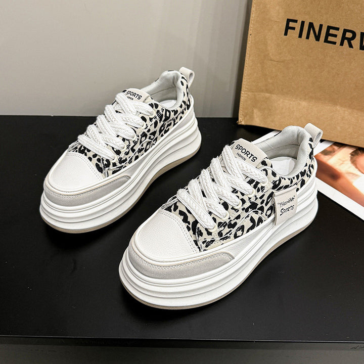 Dame Mode Sneakers med tyk sål og åndbar overfladestruktur Stilla