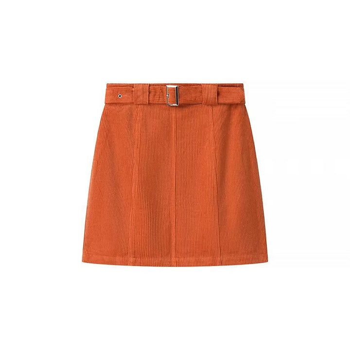 Dame Højtaljede Plissé Mini Skirt med Bælte Detalje Stilla