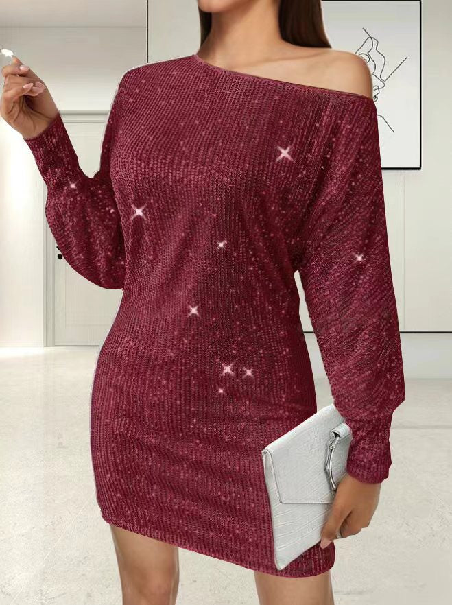 Dame Off-Shoulder Textureret Mini-Kjole Stilla