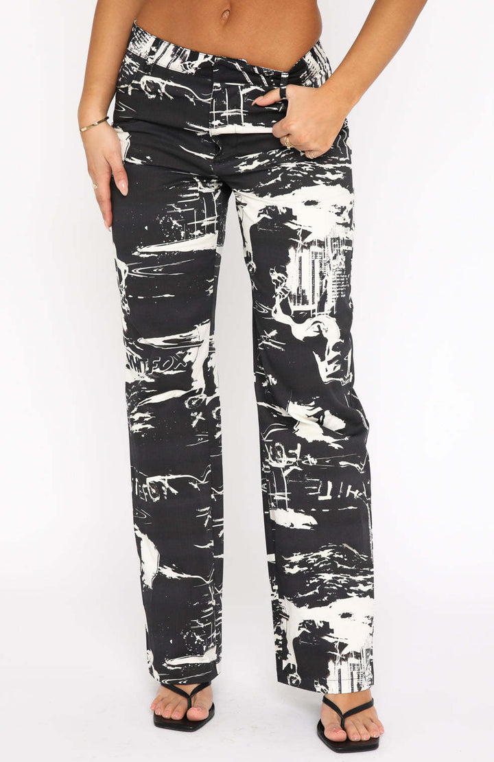 Dame casual Cargo-bukser med frisk botanisk print Skovae