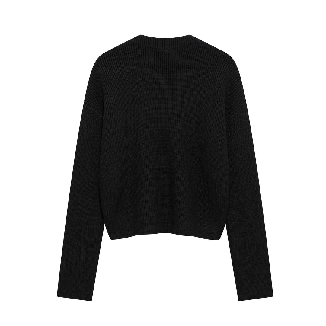 Femme Udsmykket Ærme Strikpullover Stilla