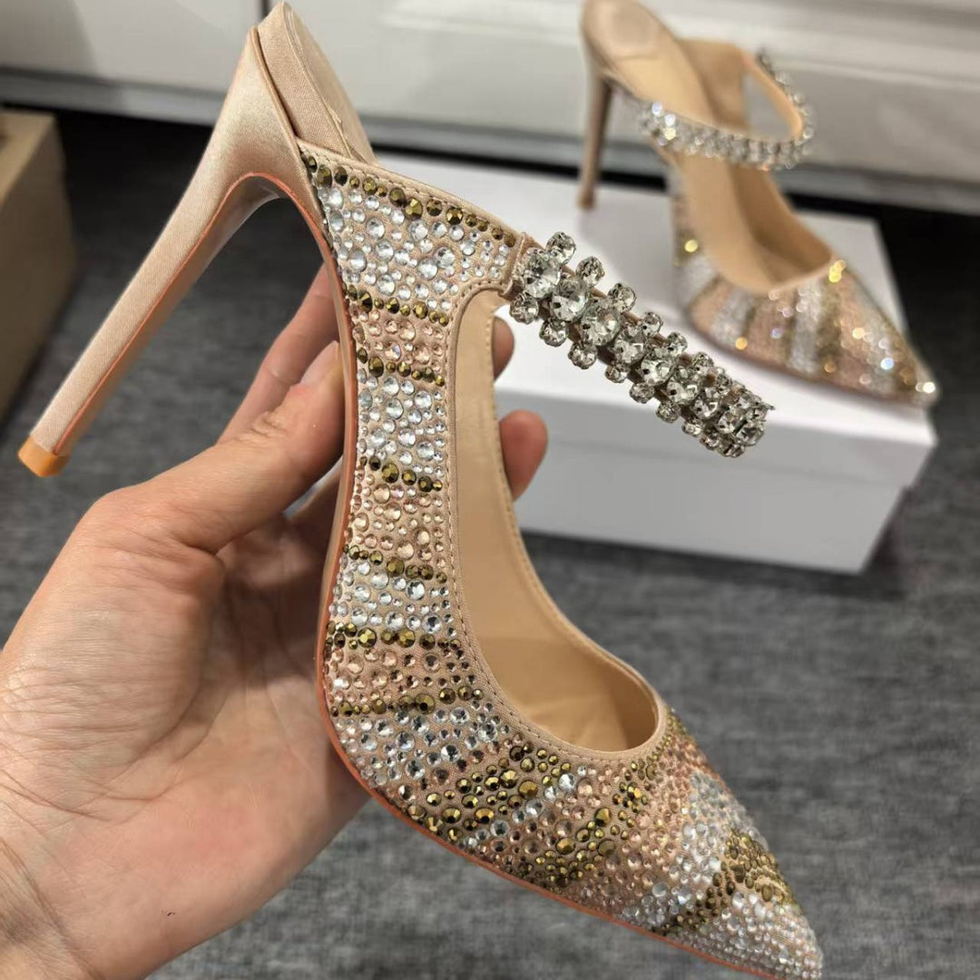 Femme Krystaldekoreret Slingback-Hæle Stilla