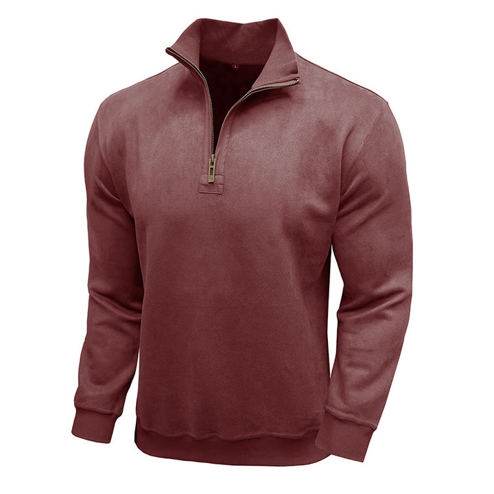 Herrer Fleece Pullover med Ståkrave Stilla