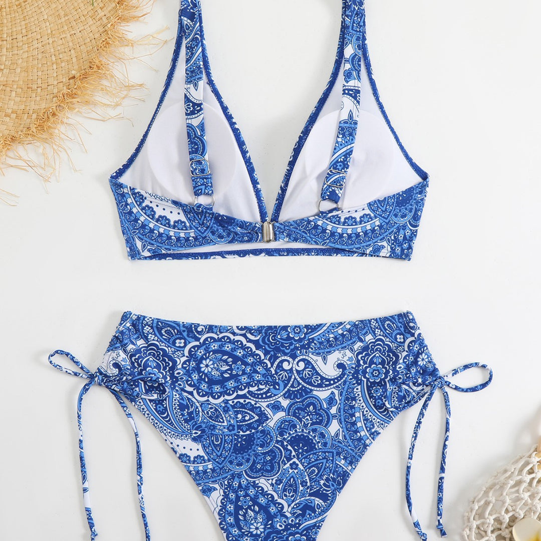Dame bikini-sæt med moderne paisley-design og behagelig high-waist snit Stilla