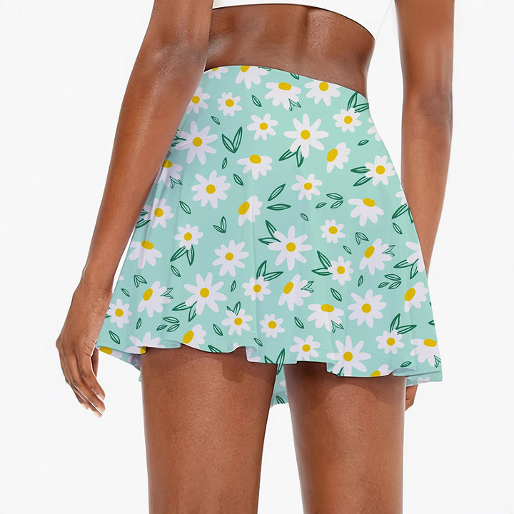 Femme Flydende Floral Skater Nederdel Stilla