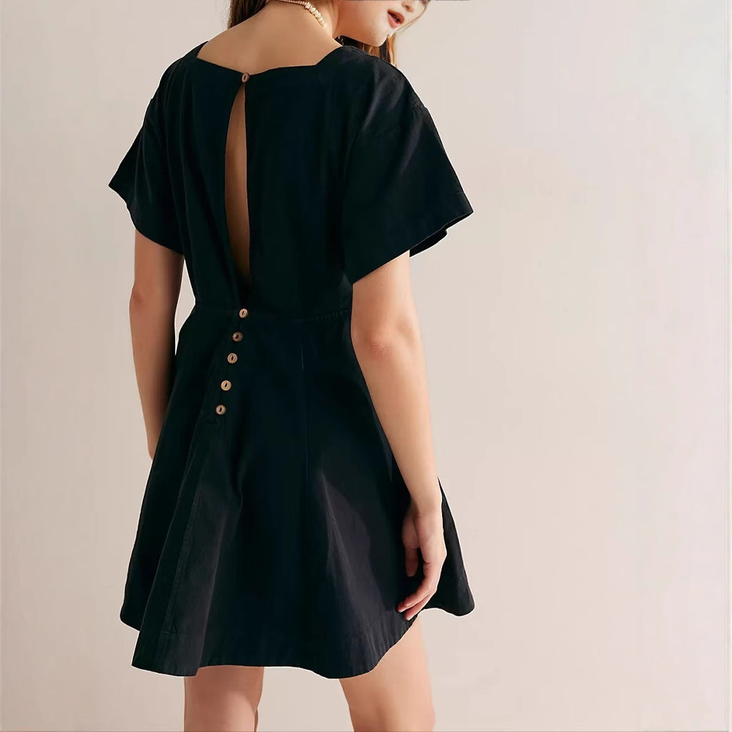 Dame Off-Shoulder Kjole med udskårne ærmer og blødt stof Stilla