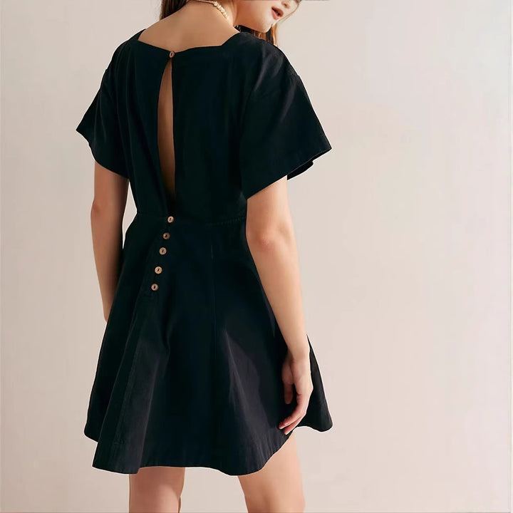 Dame Off-Shoulder Kjole med udskårne ærmer og blødt stof Stilla