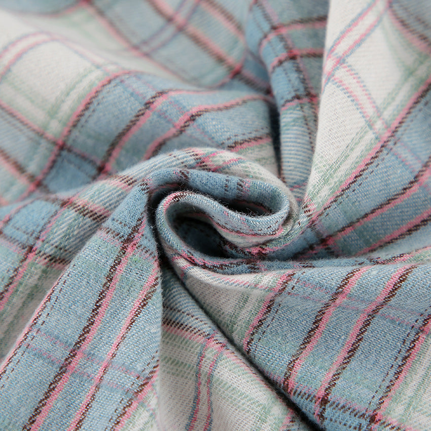 Dame Ternet Flannel Skjorte Bluse med behagelig Oversized Pasform Stilla