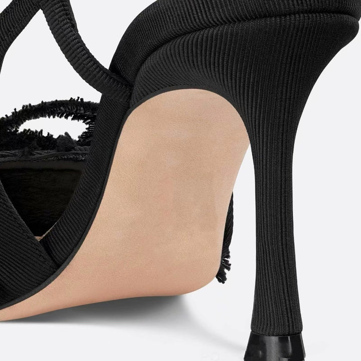 Femme Elegante Slingback Højhælede Sandaler med Flæse Detaljer Stilla