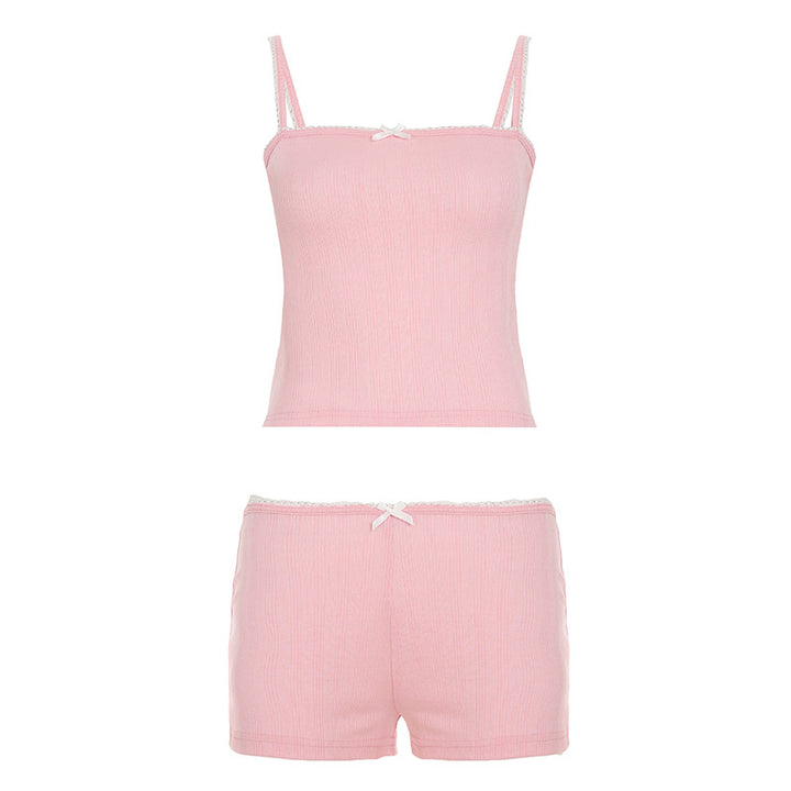 Dame ærmeløs top og korte shorts sæt Skovae
