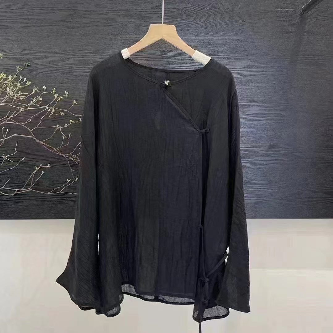 Dame asymmetrisk Button-Up Tunika Stilla