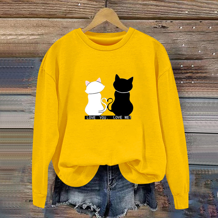 Dame sweatshirt med legende kat design og humoristisk print Stilla