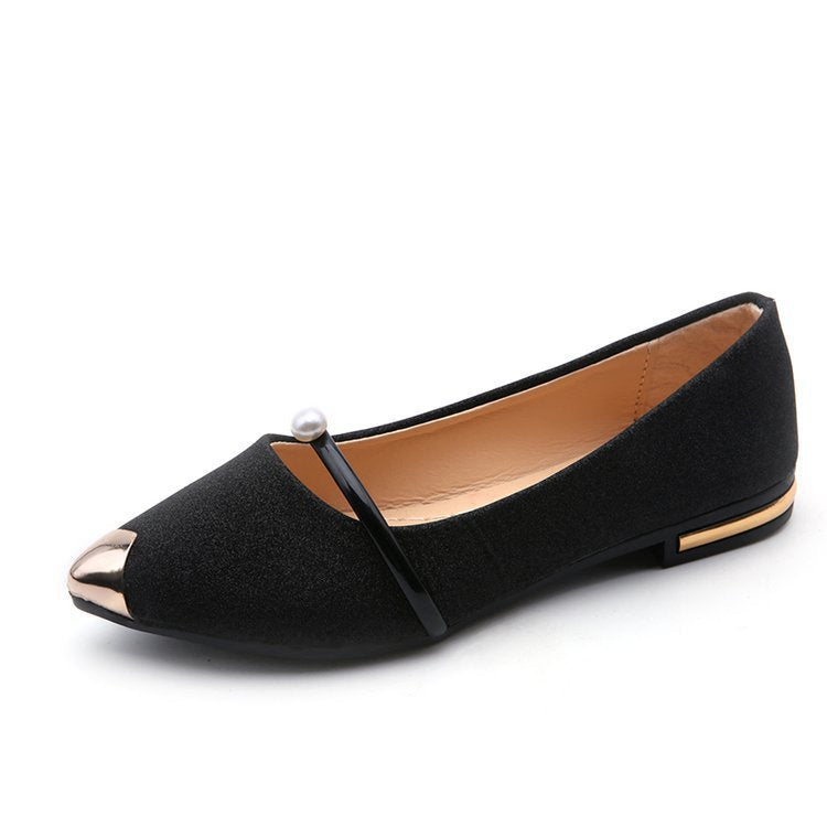 Dame Glamourøse Ballerinas med Metallic-elementer Stilla