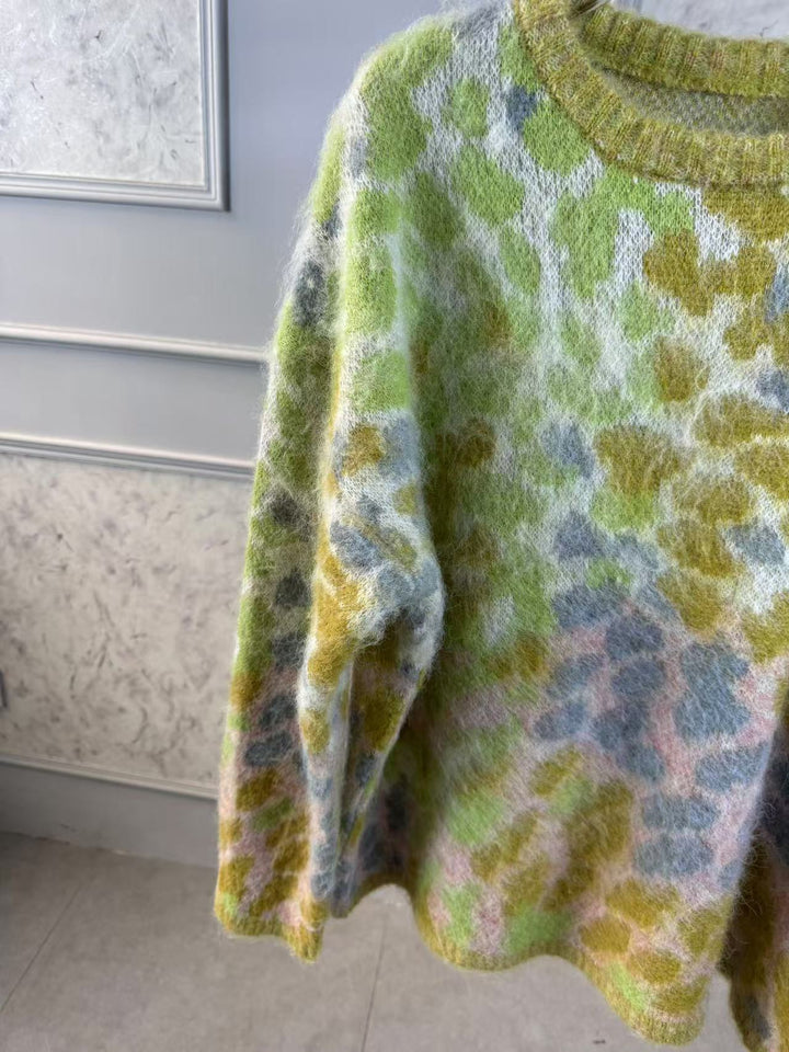 Dame strikpullover med kreativt mønster Stilla