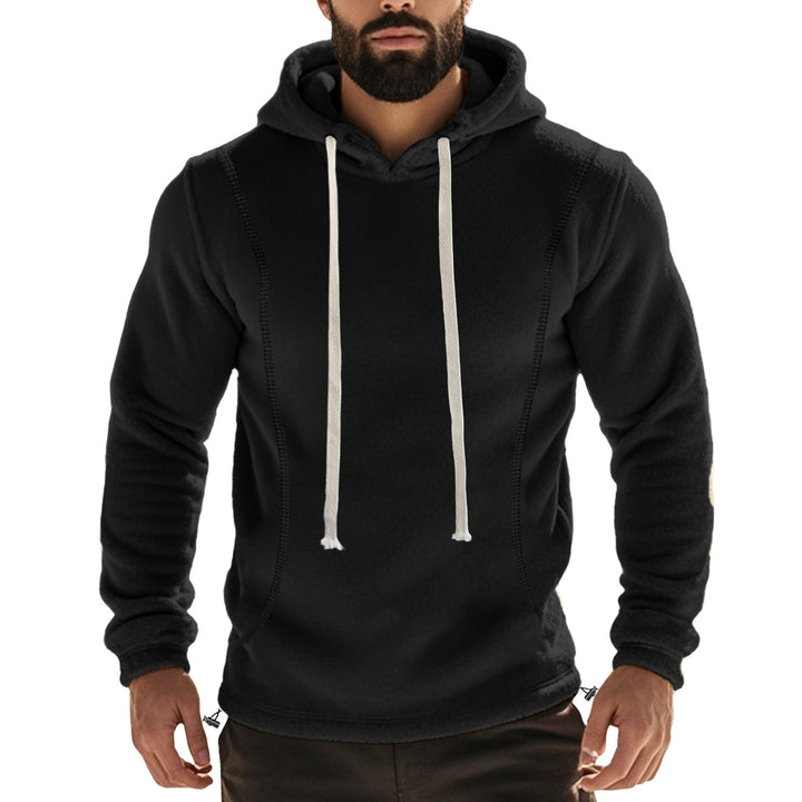 Herre fleece-hoodie med høj krave og kengurupose Stilla
