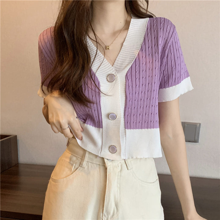 Femme Kabelstrik Kortærmet Cardigan Top Stilla