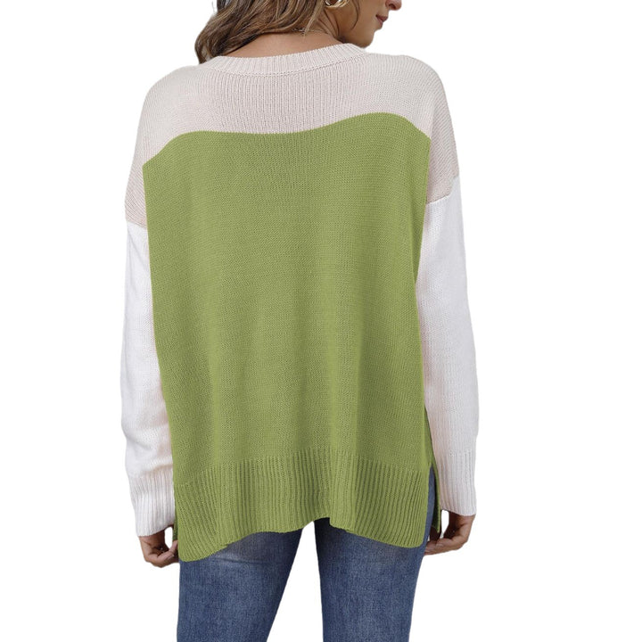 Damer hyggelig og moderne sweater med blokfarve-design Stilla
