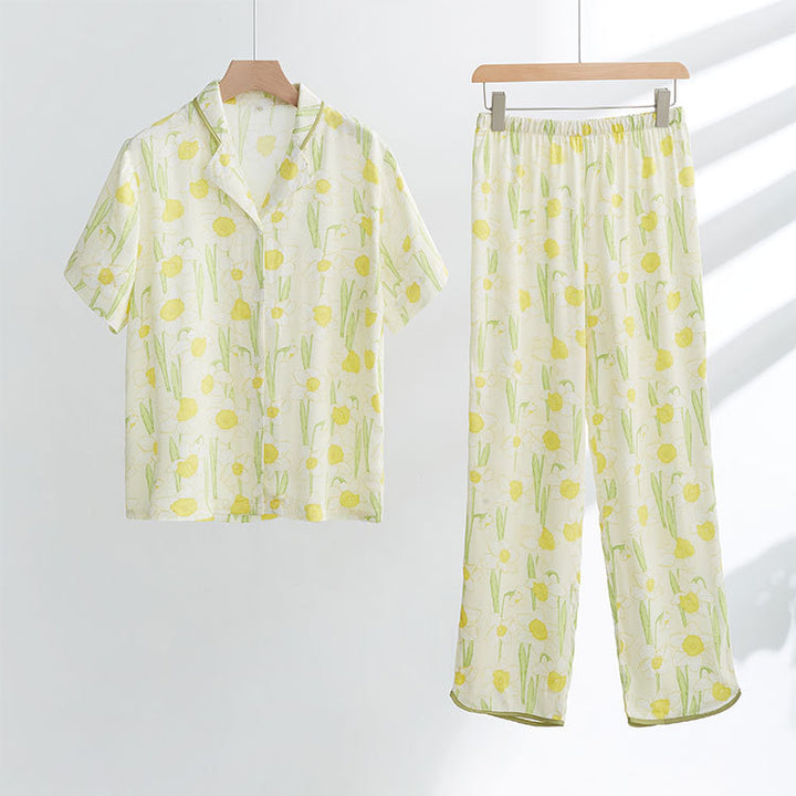 Dame pyjamasæt med blomsterdesign Stilla