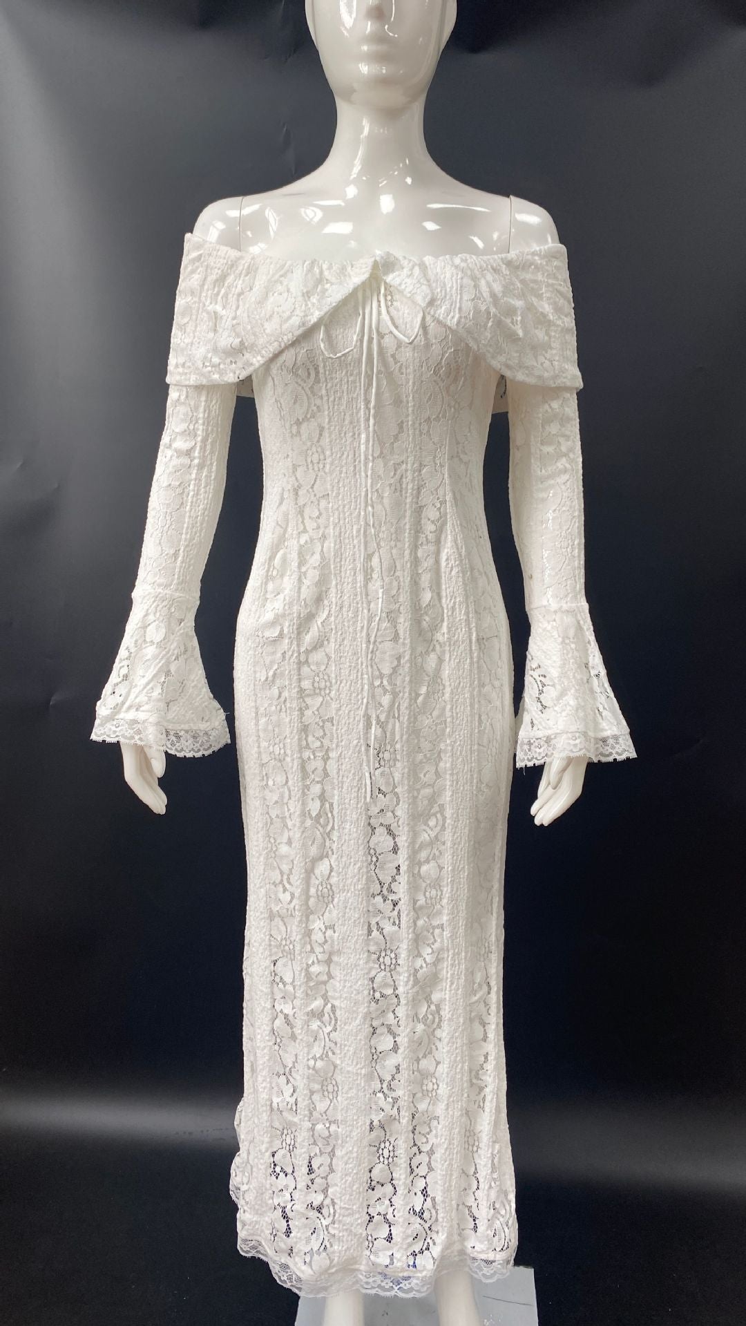 Stilla | Elegant Off-Shoulder Lang Kjole Slim Fit Havfruekjole