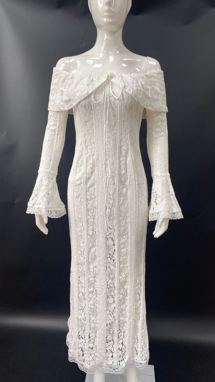 Stilla | Elegant Off-Shoulder Lang Kjole Slim Fit Havfruekjole
