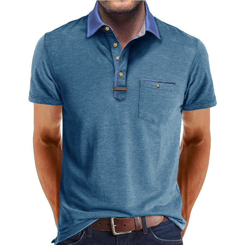 Herrer polo shirt med modekrave og praktisk brystlomme Stilla