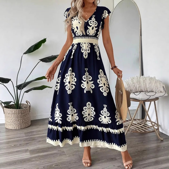 Damer Bohemian Broderet Maxi Kjole Stilla