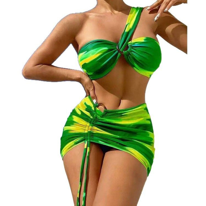 Dame Bandeau-bikini-sæt med sexy knude-detalje og justerbar nederdel Stilla