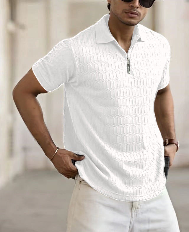 Herrer Struktur Polo Shirt Stilla