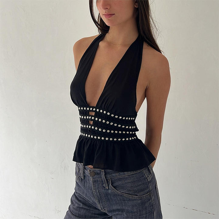 Dame Off-Shoulder Top med fine spidsdetaljer Skovae