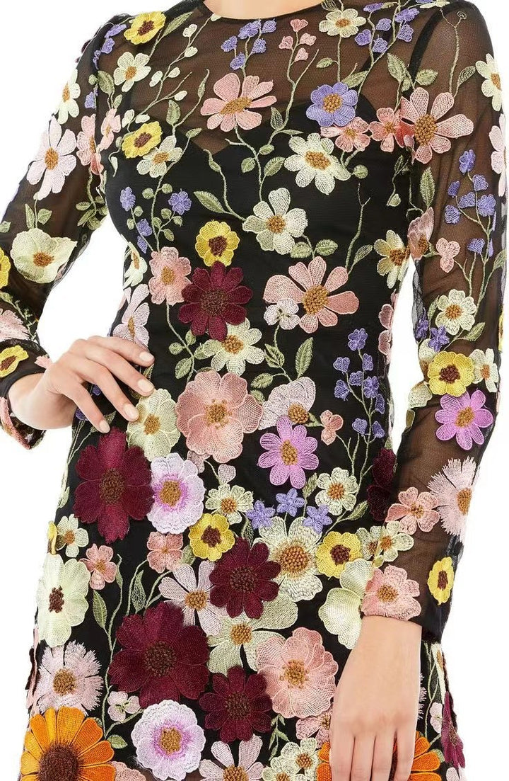 Damer Broderet Blomsterkjole Skovae
