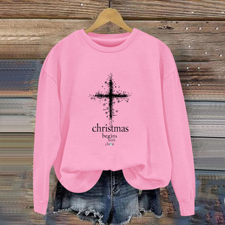 Kvinders sweatshirt med Christian motiv og blød inderside Stilla