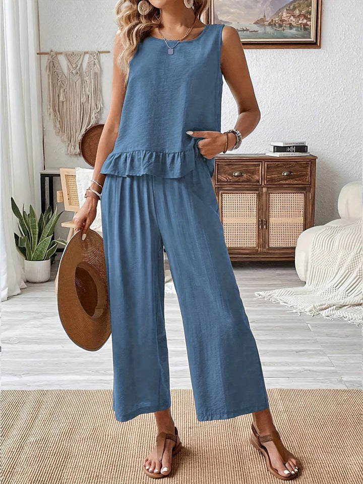 Damer luftig jumpsuit med flæse Stilla
